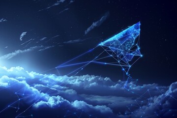 Abstract Night Sky with Geometric Shapes