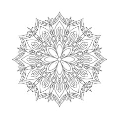 Intricate Mandala Floral Design Free Vector Art, Beautiful Mandala Flower Illustration for Creative Projects, Detailed Mandala Flower Design 