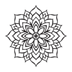 Intricate Mandala Floral Design Free Vector Art, Beautiful Mandala Flower Illustration for Creative Projects, Detailed Mandala Flower Design 