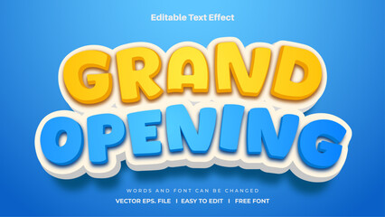 Grand opening text effect - 3d editable text effect style.