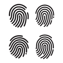 Digital fingerprint, finger print fingerprint lock secure security logo vector icon illustration