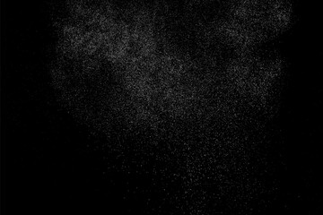 Snow falling effect overlay. White snowfall isolated on black background. Snowy blizzard. Rain drops. Abstract water pattern texture. Vector illustration, EPS 10.	