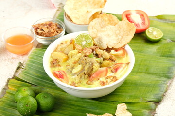 Soto tangkar, Soto Betawi, beef soup are traditional foods from Indonesia.Betawi Cuisine Specialty...