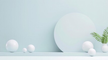 Minimalistic podium with geometric shapes, 3D background, modern elegance