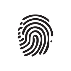 Digital fingerprint, finger print fingerprint lock secure security logo vector icon illustration