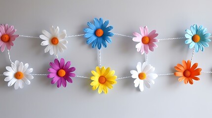 Obraz premium Whimsical daisy chain, ideal for adding a playful and cheerful floral touch to nursery rooms