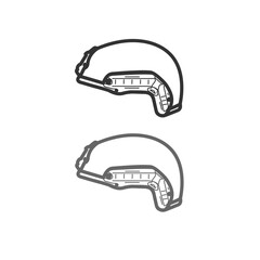 Ballistic helmet for soldiers, protective, tactical helmet icon, tactical equipment icon. tactical gear. Kevlar helmet for head protection illustration.