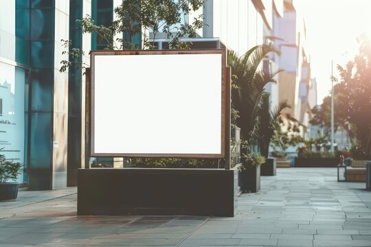 display blank clean screen or signboard mockup for offers or advertisement in public area