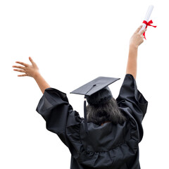 Png female graduate sticker, education transparent background