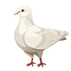 Obraz premium Dove Trendy animal fashion cartoon isolated whitebackground 16:9
