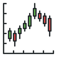 Cryptocurrency Trading vector Candlestick Chart colored icon or logo element