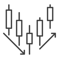 Cryptocurrency Candlestick Formation vector price movements icon or sign in outline style