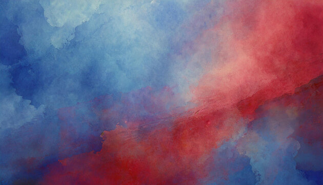 Abstract Watercolor Blend: Vibrant Transition of Red, Pink, and Blue Hues Merging into a Gradient. Patriotic Themes Background for USA President Election and Voting Vote