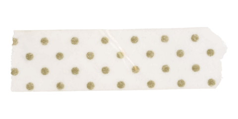 Polka dot png washi tape clipart, green pattern on transparent background
