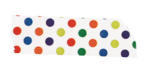 Colorful dot png washi tape clipart, cute patterned with transparent background