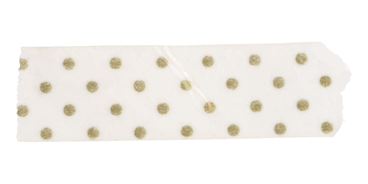 Polka dot png washi tape clipart, green pattern on transparent background