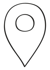 Location pin png icon, simple digital sticker in transparent background