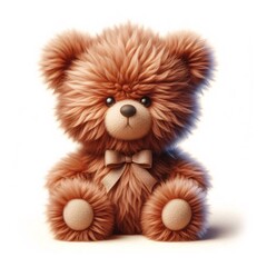Cute plush animal illustration on white backround