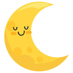 PNG yellow crescent moon  illustration transparent background