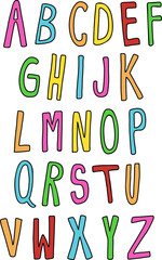 Hand drawn A to Z alphabet letters for font, typography, calligraphy, wordings, text, message, campaign logo, cute patches, shirt print, badges, initials, company logo design, pet name, sticker set