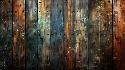The weathered wooden planks exhibit a grunge texture, adding character to the space