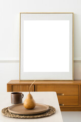 Rectangle gold nice photo frame mockup