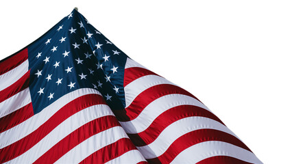 Fototapeta premium Patriot day, american flag with transparent background, Generative ai.