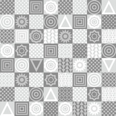 seamless pattern with shapes black and white three color used Geometrical Pattern background