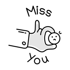 Boy sitting on pool ring, hand drawn icon 

