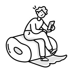 A hand drawn icon of health tracker watch 

