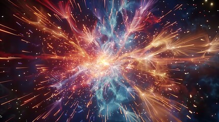 Fototapeta premium A breathtaking fireworks display with colorful, sparkling lights filling the sky