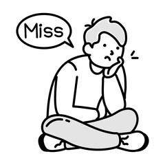 Boy doing arm float, doodle icon 

