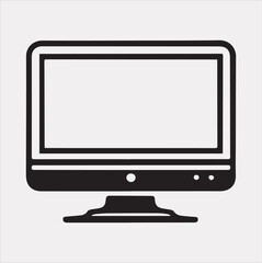 computer vector silhouette on white background