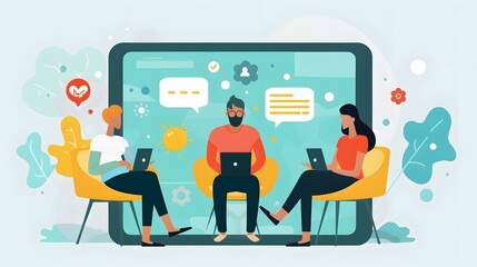 A team exchanging constructive feedback in a digital environment, using tools designed for performance improvement and relationship building