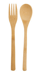 Wooden spoon and fork design element
