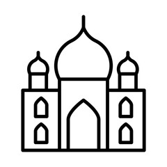 Taj Mahal line icon
