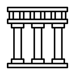 Pompeii Ruins line icon