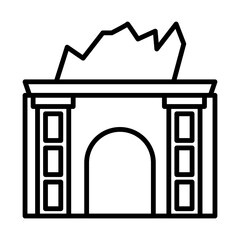 Trevi Fountain line icon