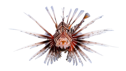 a lionfish isolated on white background.