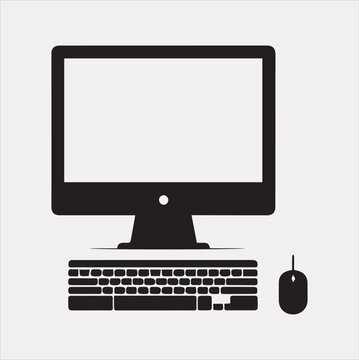 recommend clip art: computer vector silhouette on white background