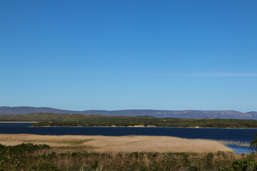 landscape with lake and clouds
