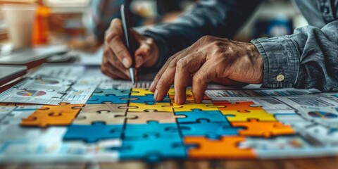 Obraz premium Strategizing and Solving Business Challenges with Collaborative Problem Solving