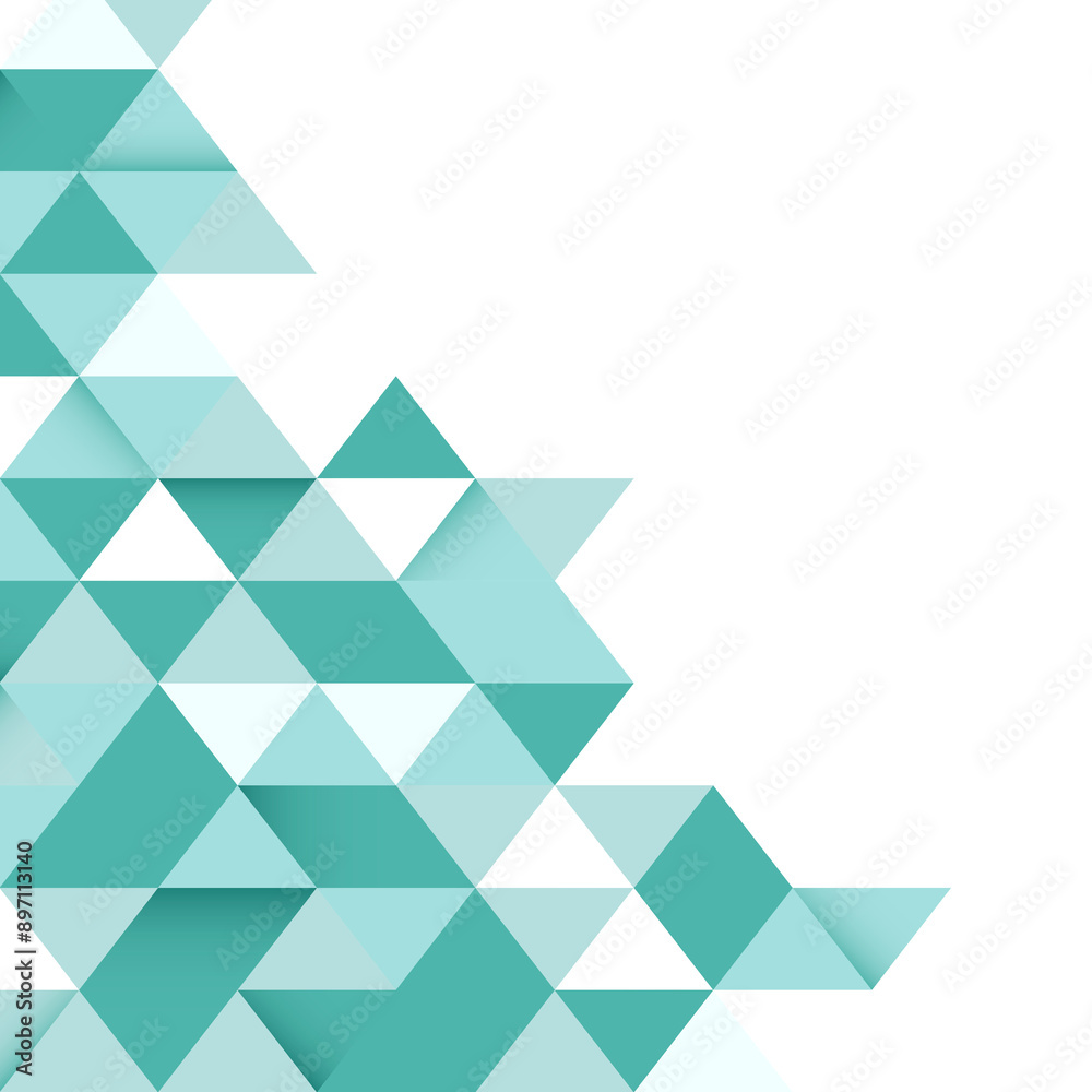 Wall mural turquoise triangle pattern design element