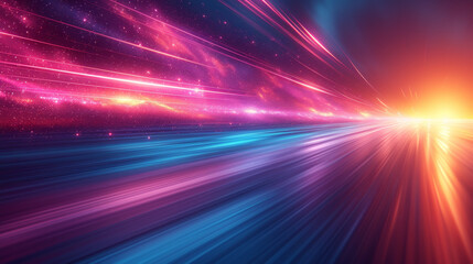 Abstract space-themed digital artwork with vibrant
