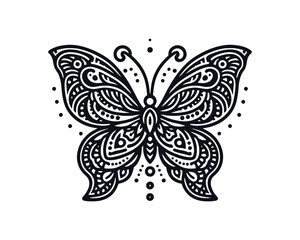 Butterfly Vector line art mandala design