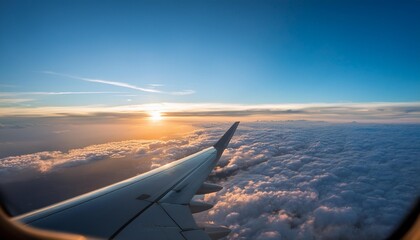 Obraz premium view sky frow window airplane