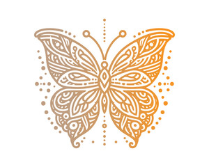 Butterfly Vector line art mandala design