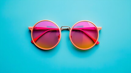 Colorful Stylish Round Sunglasses Bright Retro Fashion Accessory
