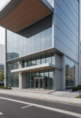 Obraz premium A modern bank building with a sleek and inviting design (Financial Services). 