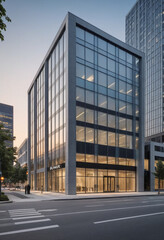 Obraz premium A modern bank building with a sleek and inviting design (Financial Services). 